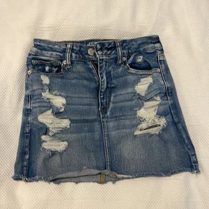 American eagle next level stretch ask distressed mini jean skirt size 6
